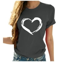 & ženske Ležerne majice s printom srca i bluza s kratkim rukavima