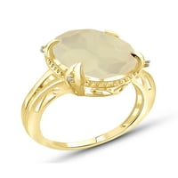 Prsten od mjesečevog kamena nakit od rodnog kamena - 8k Mjesečev kamen, 14k Zlatni srebrni prsten s bijelim dijamantnim