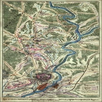 24 X36 poster galerije, karta bitke kod Chancellorsville -a, Virginia 1863
