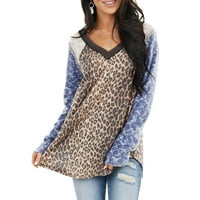 Ženska haljina s dugim rukavima najprodavanija rasprodaja ženska ležerna košulja s leopard printom u obliku slova