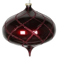 8 burgundski bombon sjajni čisti luk Božićni ukras