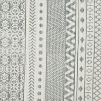 Ručno tkani sivi i bijeli čupavi tepih s printom 2 ft 3 in 9 ft