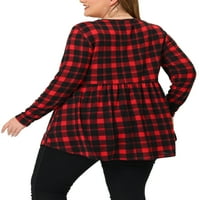 Jedinstvene ponude ženskog plus size bluza dugih rukava s dugim rukavima babydoll vrh