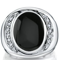 Muški ovalni prsten od srebrnog srebra