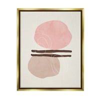 Stupell pastelno ružičasti geometrijski oblici apstraktno slikarstvo Zlatni plovak uokvireni umjetnički tisak