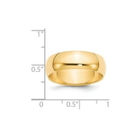 14k čvrsto žuto zlato, jednostavni klasični zaručnički prsten s kupolom, veličina prstena 7,5