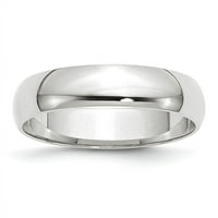 Zaručnički prsten od punog bijelog zlata 10K okruglog oblika, veličina 9