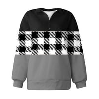 Fabiurt džemperi za žene modni predimenzionirani vrhovi za ženske polovine zip pulover dukserica dugih rukava