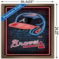 Atlanta Braves - plakat neonske kacige, 14.725 22.375 uokviren