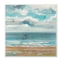 Kolekcija kućnog dekora s pogledom na ocean, zidna ploča od obojenih dasaka, 0. 12