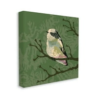 Stupell Industries Ptica smještena na granu drveća divljina portreta životinje grafičke umjetnosti omotana platna