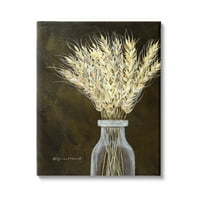Grančica pšenice Stupell seoski zemljani buket botanička i Cvjetna galerija slika omotano platno tiskanje zidne