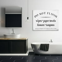 Ne baca jednokratne predmete za smeće znak za kupaonicu platno zidna umjetnost Daphne polselli
