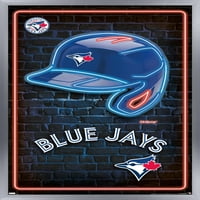 Toronto Blue Jays - plakat neonske kacige, 14.725 22.375 uokviren