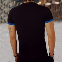 Forestyashe majice za muškarce ljeto vitko fit kontrastni gradijent ploča s kratkim rukavima pamučni ležerni vrhovi