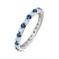 0,5 karatni safirni prsten od 0,5 karata sa švicarskim plavim topazom od srebra za žene i odrasle